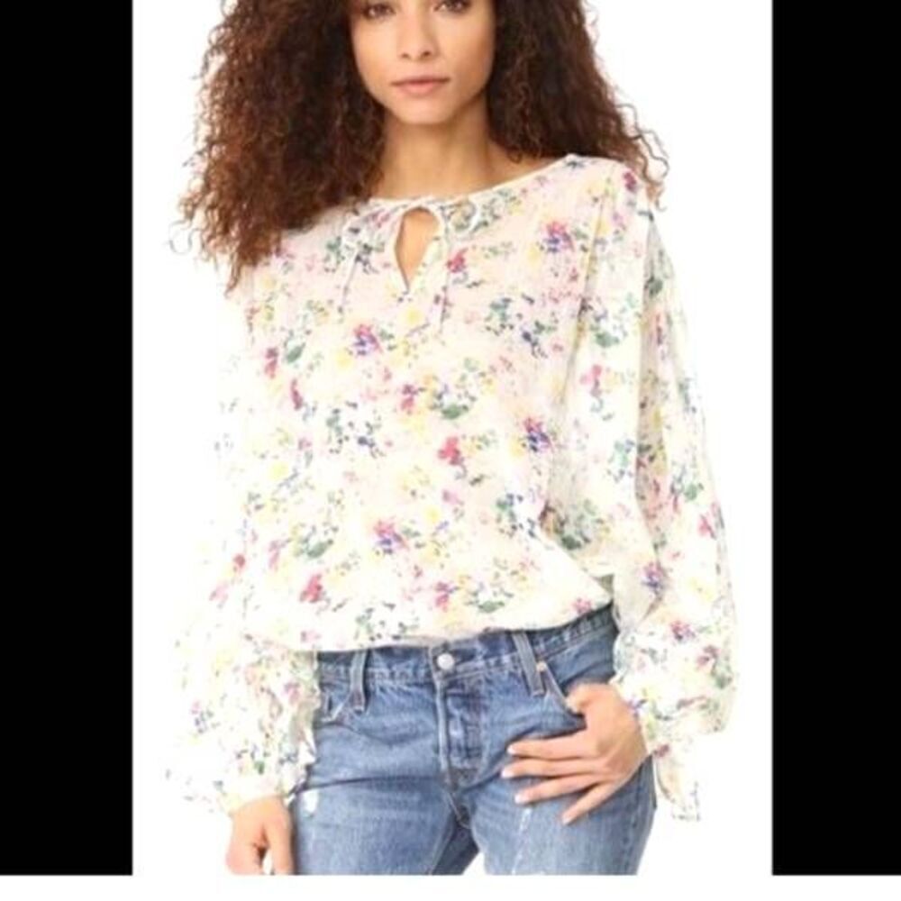 Mes Demoiselles ASHTON Top in Floral Combo Peasant Folk Boho Lagenlook